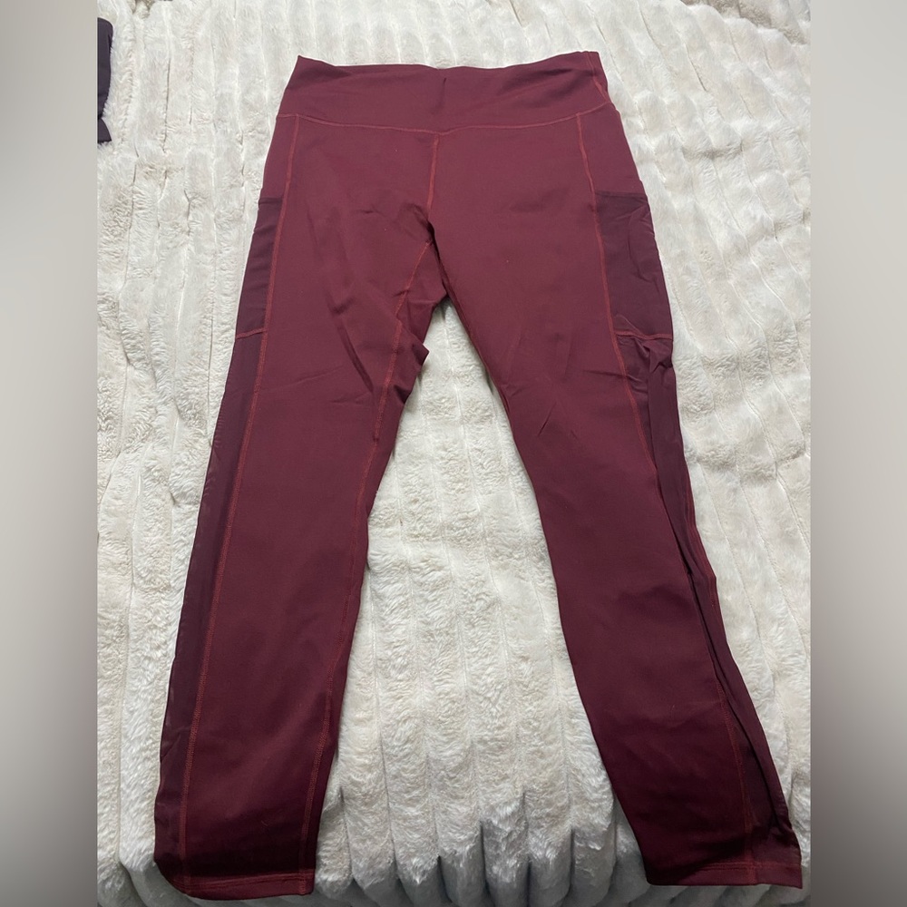 Burgundy Fabletics Powerhold Leggings XXL NWT